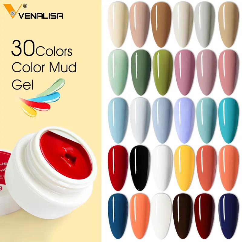 VENALISA arte de uñas diseño 30 colores 5g barro pintura Gel empapar de Color DIY Semi-líquido esmalte de uñas de Gel