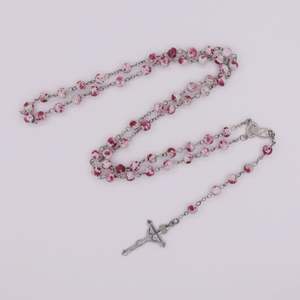Venta al por mayor cristiana católica Virgen María collar <span class=keywords><strong>de</strong></span> perlas joyería fina <span class=keywords><strong>Dios</strong></span> bendiga oración vidrio calidad Rosario - Product Image 4