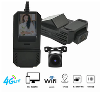 Dual Dashcam AI Dashcam Dengan Video Streaming Langsung Alarm Kelelahan Mengemudi Wifi Hotspot 4G Pelacakan GPS Platform Pelacakan