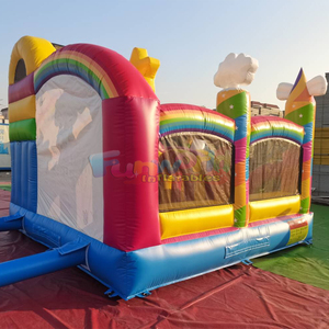 Château gonflable licorne pour enfants, avec toboggan, pour fêtes commerciales - Product Image 4