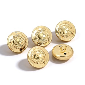 Gold Metal Shank <b>Buttons</b> Round Embossed Logo Classic Uniform <b>Button</b> - Product Image 4