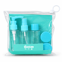 Ensemble de flacons de voyage PET de 50 ml avec pompe pulvérisatrice, bouchon à clapet, pots à crème, pochette zippée transparente, contenants de toilette rechargeables pour cosmétiques