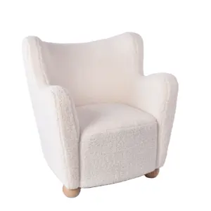 Salon Upholstered Accent Occasional Chairs With Arms Sherpa Armchair Imitate Lamb Wool Accent Chair