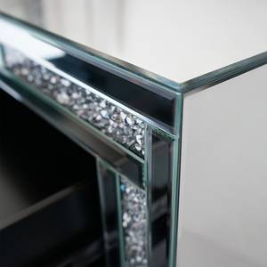 Good Quality Silver Crushed Diamond Nightstand <strong>Bedside</strong> With 3 Drawer <strong>Mirrored</strong> <strong>Bedside</strong> Table - Product Image 3