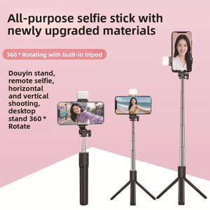 Trépied télescopique pliable avec télécommande et lumière d'appoint en ABS pour photographie en extérieur et vlogging - Product Image 3