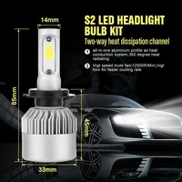Accessoires pour phares de voiture LED S2, ampoule, 12V, H1, H3, H13, H11, 9004, 9007, HB3, HB4, 8000LM, COB, H7, H4, nouveau produit
