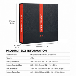 Caja de Embalaje Magnética para <span class=keywords><strong>Sushi</strong></span> con Impresión Personalizada, Caja de Cartón Ecológica para <span class=keywords><strong>Sushi</strong></span> para Llevar, Suministro al por Mayor - Product Image 2