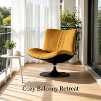 Fauteuil Chaise Longue en Cuir Rotatif au Design Moderne en Forme de Langue, Cadre en Bois Massif, Acier Inoxydable, Confortable pour Chambre à Coucher