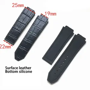 Correa de <span class=keywords><strong>Reloj</strong></span> de Cuero Genuino para <span class=keywords><strong>Hublot</strong></span> Serie Big Bang, Correa de Piel de Vaca de 25*19mm, Accesorios de Pulsera, Correas de <span class=keywords><strong>Reloj</strong></span> de Lujo para <span class=keywords><strong>Hombre</strong></span> - Product Image 4