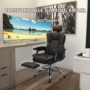 Silla de Juego Minimalista, Silla de Escritorio Giratoria Ajustable con Reposacabezas y Reposabrazos para Oficina en Casa - Product Image 2