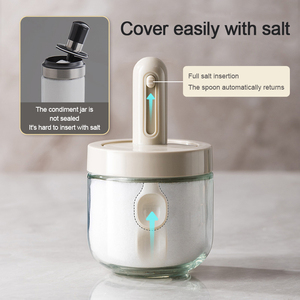 Contenants à condiments 2 en 1, salière, poivrière, <span class=keywords><strong>sucrier</strong></span> avec couvercle, bouteille à épices télescopique avec cuillère - Product Image 4