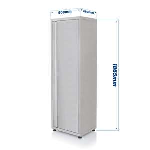 خزانة تخزين معدنية بأرفف وأبواب |   خزانة تخزين صناعية من الفولاذ المقاوم للصدأ بطول 72 بوصة مع أرفف قابلة للتعديل، متاحة بتصميم حسب الطلب، تحمل حتى 200 كجم - Product Image 2