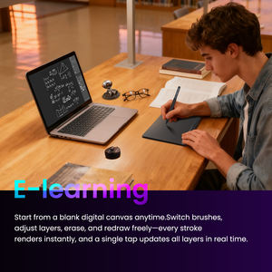 DigiDraw 10mm Sensorgesteuertes Digitales Zeichentablett mit Stift 16384 Druckstufen 5080LPI für Professionelle Grafikdesign-Aufgaben - Product Image 3