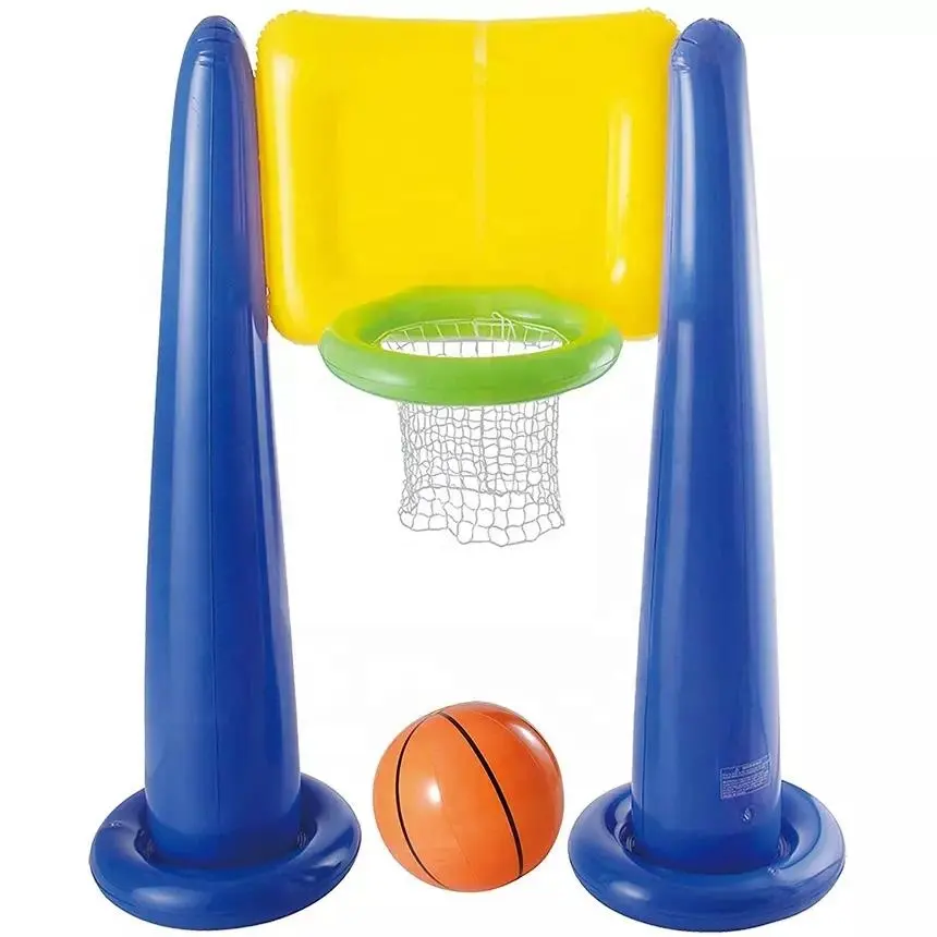 Eğlenceli yüzer PVC şişme havuz basketbol potası Set açık su atıcı oyunu oyun alanı ve Park eğlence için