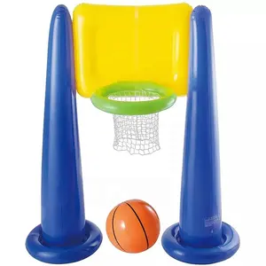 有趣的浮动聚氯乙烯充气泳池篮球架户外水上游戏游乐场和公园娱乐