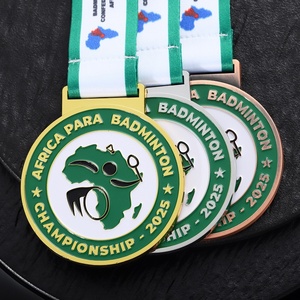Medalla Personalizada de Metal, Aleación de Zinc, Chapada en Oro, Plata y Cobre, Esmalte, Personalización de Medallas de Bádminton para Competición - Product Image 1
