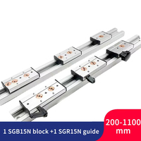 Guide linéaire à double axe intégré en argent 38mm SGR15N Roller Slide 1 Set: 1 SGB15N Block et 1 SGR15N Guide Cnc Woodworking