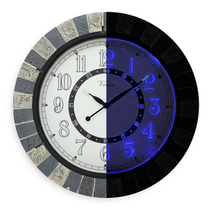 18 Inch Large <b>Outdoor</b> Wall Clock with Night Light for Garden Decoration with <b>Thermometer</b> and Humidity Waterproof - Product Image 1