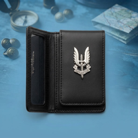 Cartera de Cuero Personalizada con Pin de Aleación de Zinc para Tarjetas de Identificación, Regalo Promocional Corporativo para Guardias de Seguridad