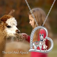 Nouvelle arrivée 925 argent sterling mouton alpaga lama fille pendentif colliers pour femmes