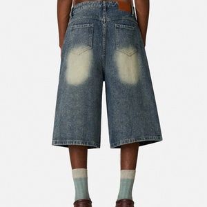 <span class=keywords><strong>Disai</strong></span> Hot Supplier Pantalones cortos de mezclilla de algodón 100% de alta calidad para hombres Vintage lavado perla adornado Baggy Longline Jorts - Product Image 2