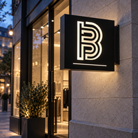 Enseigne lumineuse LED personnalisée GOZONE, enseigne en métal découpé, boîte à lumière murale, enseigne lumineuse pour devanture de magasin, logo de boutique