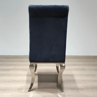 Chaise de salle à manger en acier inoxydable avec revêtement en velours pour mariage, hôtel, événement