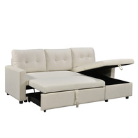Canapé-lit convertible en tissu en forme de L, deux places, style européen, avec rangement, idéal pour salon et appartement – Offre spéciale OEM