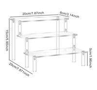 Présentoir acrylique transparent à 3 étapes pour la décoration et l'organisateur