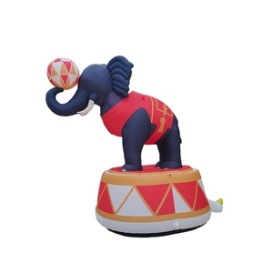 Sculpture d'éléphant gonflable sur le thème du <span class=keywords><strong>cirque</strong></span>, avec boule d'équilibre sur base de tambour pour les événements de carnaval - Product Image 1