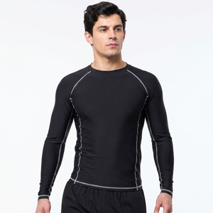 High Quality Custom Logo Breathable Quick Dry <b>Long</b> <b>Sleeve</b> <b>Compression</b> <b>Shirts</b> for Men MMA Design Kits Needle Detection - Product Image 1