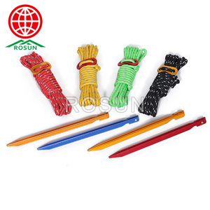 เต็นท์สายสำหรับคนกลางแจ้ง,เชือกถักเปียสำหรับเต็นท์ขนาด<span class=keywords><strong>4</strong></span>มม. 6แพ็ก - Product Image 3