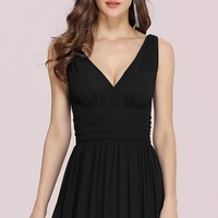 Tissus organiques personnalisés excellente qualité été jolie sans manches col en V corset taille mince robe de soirée formelle