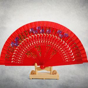 Elegante Abanico de Mano de Madera Estilo Chino Vintage, Abanico Plegable de Bambú para Disfraces, Fiestas y Decoraciones, Color Sólido, Estilo Español - Product Image 2