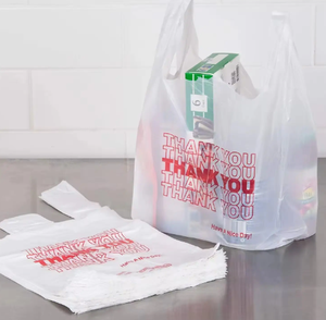 Bolsas de Plástico Blancas Personalizadas con Logotipo para Supermercado, Bolsas de Compras Tipo Camiseta con Asa, Bolsas de Plástico Reutilizables y Desechables para Comestibles - Product Image 2