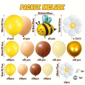 Kit d'arche de guirlande de ballons Daisy et Bumblebee pour les fêtes de révélation du sexe, les célébrations d'anniversaire, la décoration de fête d'anniversaire de printemps - Product Image 3