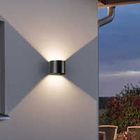 Applique murale LED moderne d'extérieur, réglable haut/bas, cube carré, intensité variable, 3000K, pour hôtel, salon, terrasse