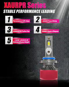 Kits de conversion de phares LED X-7SEVEN CE ROHS FCC 9005 9006 Lumière blanche <span class=keywords><strong>HB3</strong></span> HB4 <span class=keywords><strong>P20d</strong></span> Longue durée de vie 140W 28000 Lumens 6500K - Product Image 4