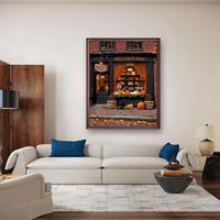 Huijie 40x50cm Kit de peinture par numéros style américain moderne, fait main, durable, écologique, acrylique, art mural d'Halloween
