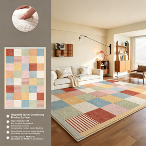 Tapis à poils longs 3D antidérapant, design moderne, écologique, adapté aux animaux domestiques, à prix abordable, pour salon, chambre et chambre d'adolescent - Product Image 4