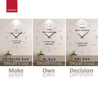 Horloge murale DIY avec chiffres romains blancs, 120 cm, grande, autocollante 3D sans cadre, horloge décorative de luxe pour hôtel, bureau, maison, Airbnb
