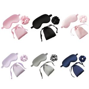 Ensemble de trois pièces : Chouchous en satin européens et américains et Masque de sommeil occultant - Product Image 1