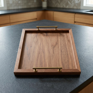 Bandeja de Desayuno de Madera de Lujo Hecha a Mano con Asas, Bandejas Decorativas para Servir, Aptas para Lavavajillas y Microondas, Ecológicas, Tamaño Personalizado - Product Image 1