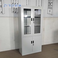 Armoire de classement en acier sur mesure à 4 portes battantes, armoire de rangement métallique verrouillable
