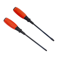 Tournevis plat SL4-SL7 50-200mm en acier au carbone finition noire, pointe magnétique avec poignée en PP PVC pour réparation domestique DIY OEM