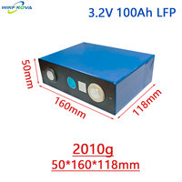 Baterai LiFePO4 Isi Ulang yang Stabil & Tangguh, Kapasitas 6000 Siklus, 100Ah, Resistansi Internal Rendah, 3.2V, Perlindungan IP65, Bersertifikasi CE, Bentuk Prisma