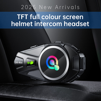 Casque de moto avec interphone Q68 Max, double communication sans fil, puce 5.4, écouteurs de communication pour moto avec écran TFT