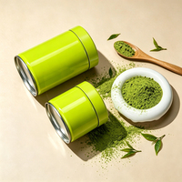 Boîte en fer blanc personnalisée pour matcha 220 ml 400 ml, avec étiquettes et emballage personnalisé disponible