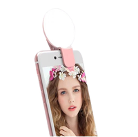 Anneau Lumineux LED Rechargeable USB Mini Portable en ABS avec Clip, pour Selfie, Maquillage, et Téléphone Portable