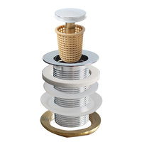 WaiiHO 020 Siphon de lavabo en laiton au design moderne, 3 pouces, sans trop-plein, pour salles de bain, baignoires et éviers d'hôtels